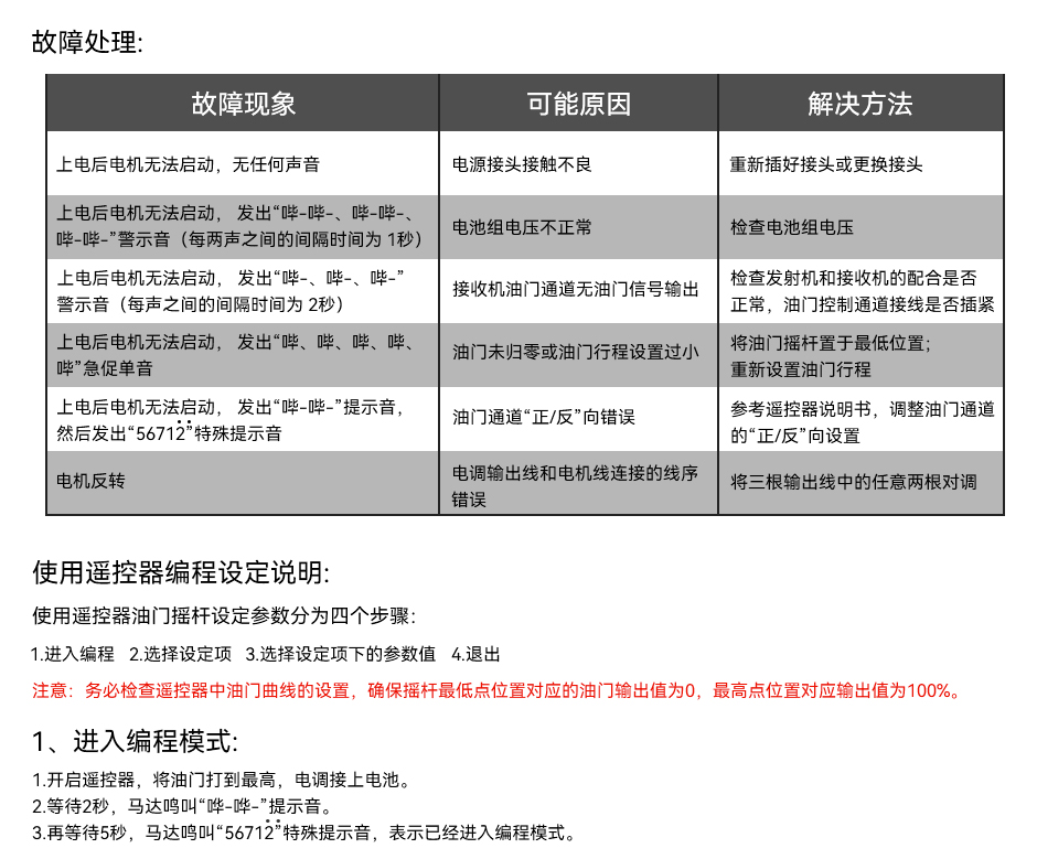 AT（固定翼系列）电子调速器（ESC）说明书