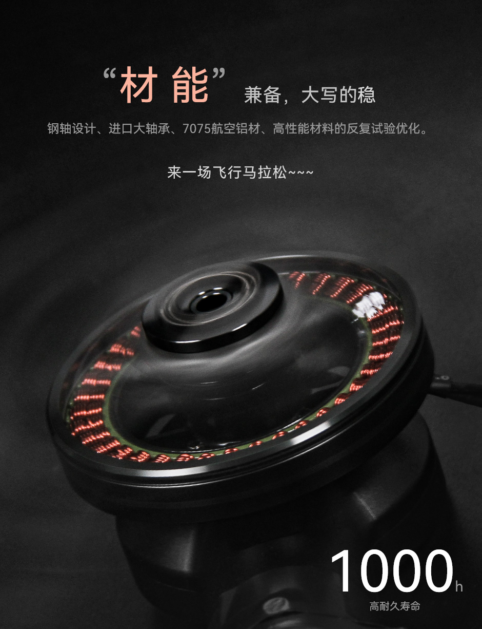 高性能材料，1000h高耐久寿命
