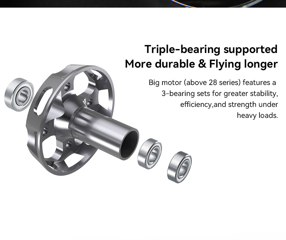 AT2321 tirple-bearing supported more durable & flying longer