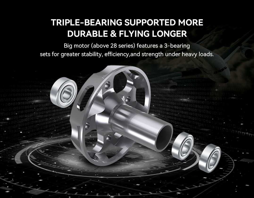 AT4120 tirple-bearing supported more durable & flying longer