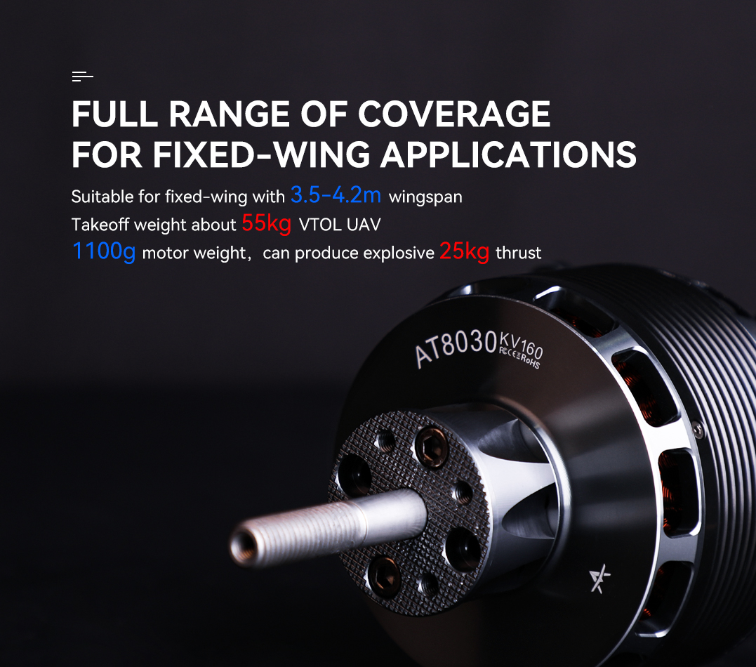 full range of coverage for fixed-wing applications
