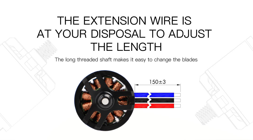 the extension wire is at your dispoosal to adjust the length