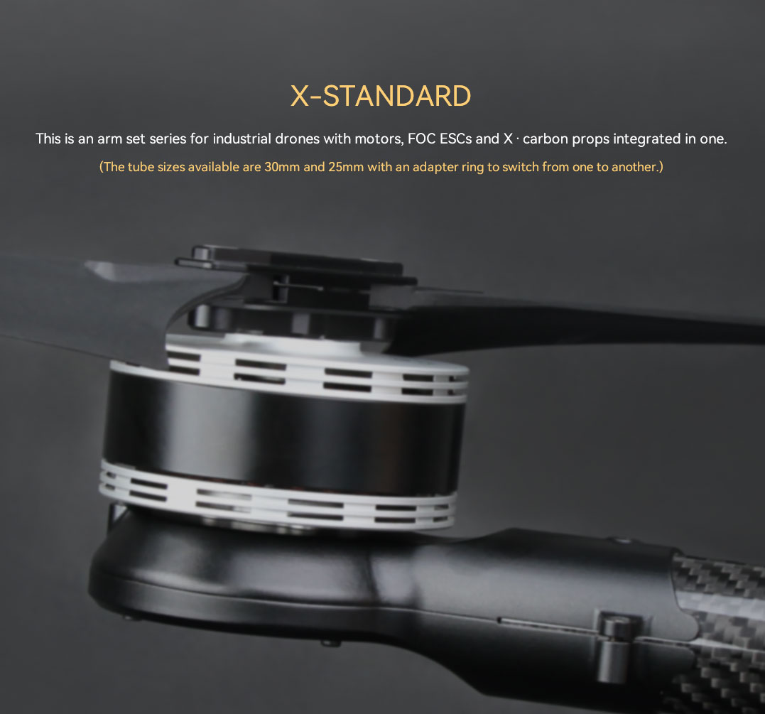 501-Xwith motors,FOC ESCs and carbon props integrated in one.