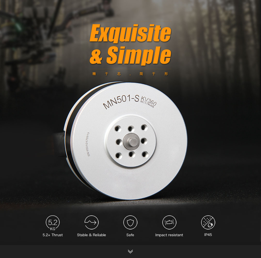 MN501-S KV360 5.2kg+ Thrust，IP45
