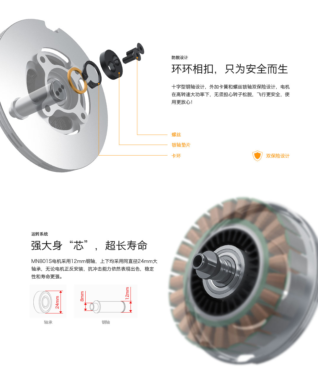 MN801-S KV150 双保险设计，动力大，长寿命