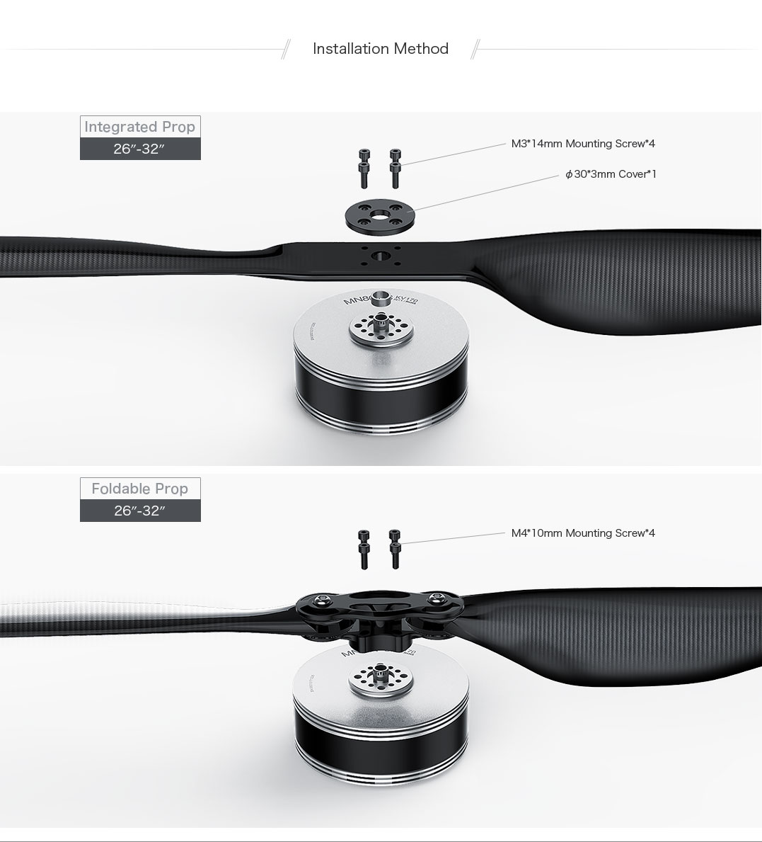 MN801-S KV120 integrated prop,foldable prop installation method