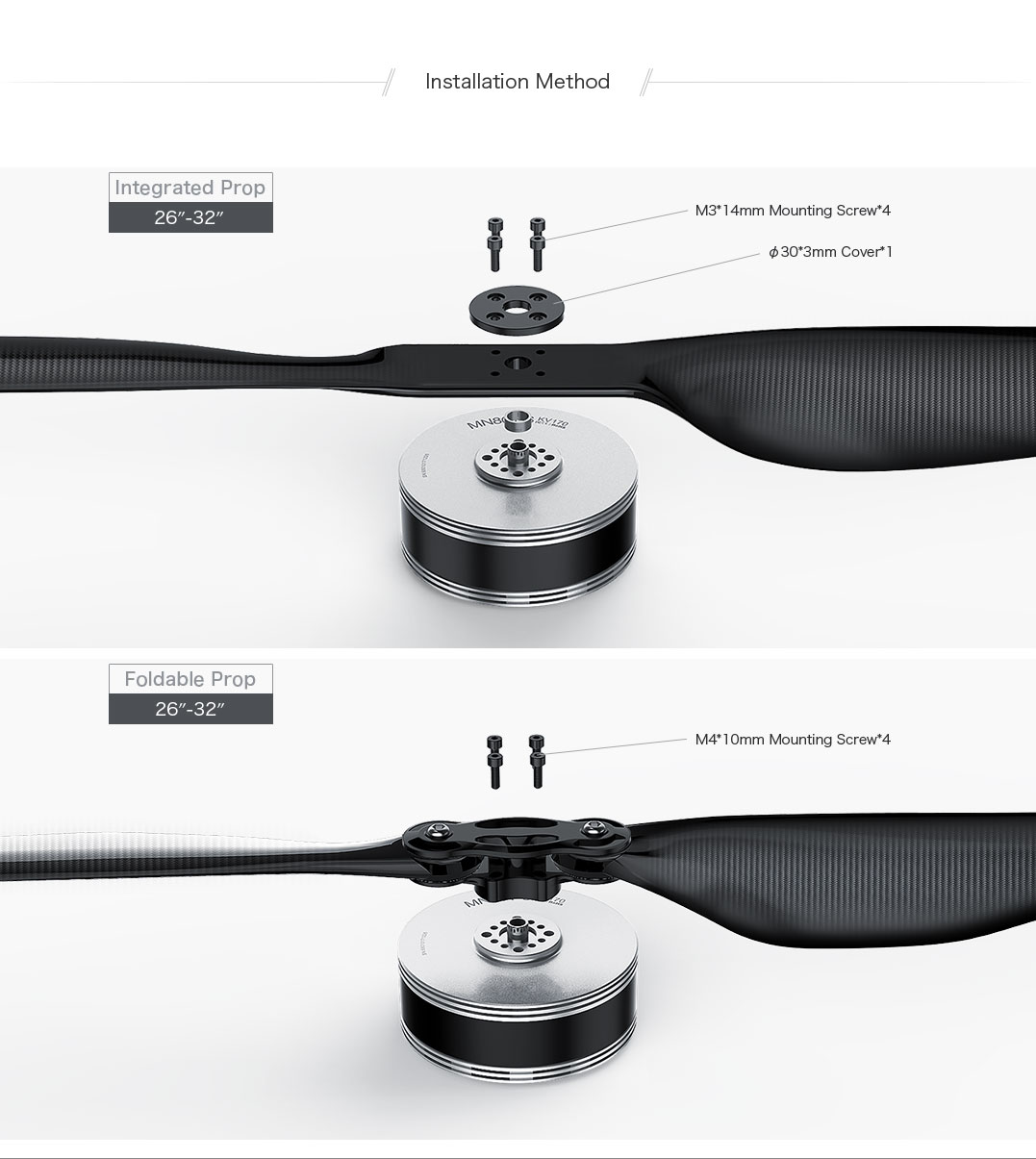 MN805-S KV120 integrated prop,foldable prop installation method