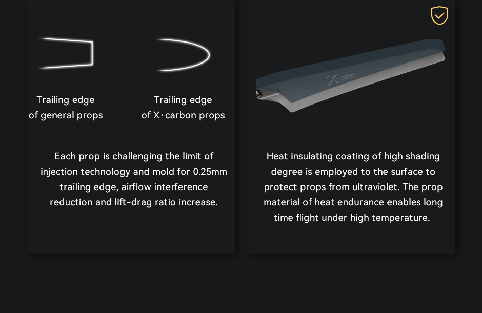MF2009 Propeller with 0.25mm trailing edge, heat-insulating coating for long-time flight under high temperatures
